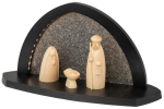 LED Gesteinsbogen anthrazit mit Schalling Figuren- Heilige Familie